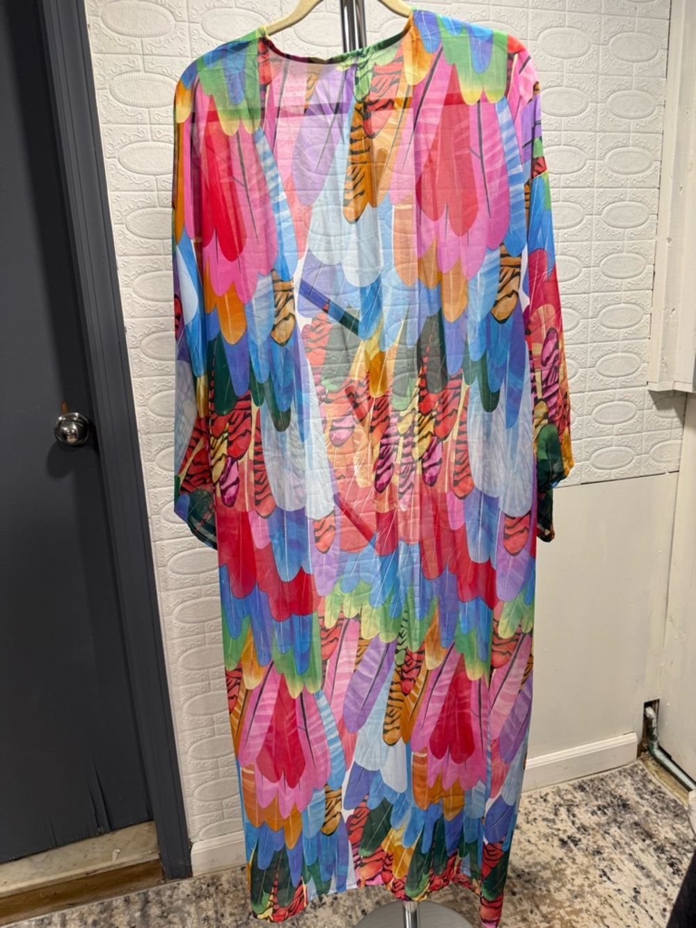 Multicolor Sheer Kimono Cover up - Picture 2 of 2
